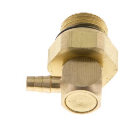 3 mm & G1/8'' Brass Elbow Hose Barb with Male Threads NBR Rotatable [2 Pieces]
