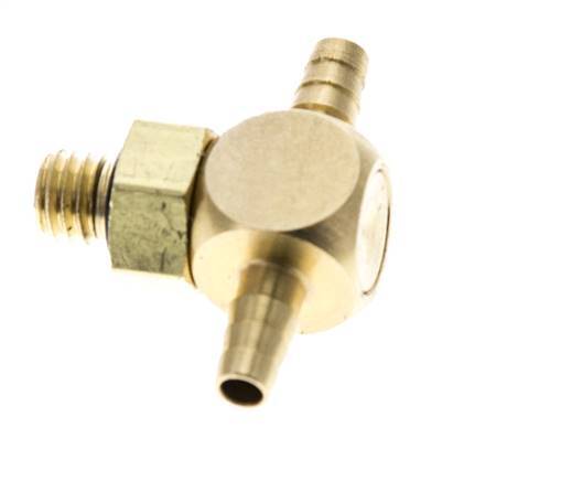 3 mm & M5 Brass Tee Hose Barb with Male Threads NBR