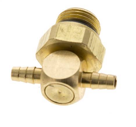 3 mm & G1/8'' Brass Tee Hose Barb with Male Threads NBR