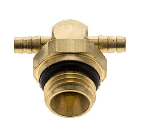 4 mm & G1/4'' Brass Tee Hose Barb with Male Threads NBR