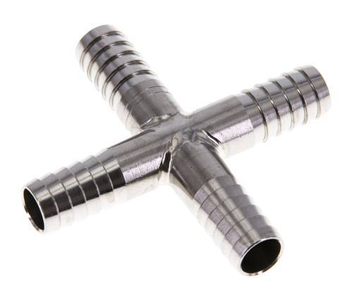 9 mm (3/8'') Stainless Steel 1.4301 Cross Hose Connector