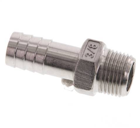 13 mm (1/2'') & 3/8''NPT Stainless Steel 1.4408 Hose Barb Male [2 Pieces]