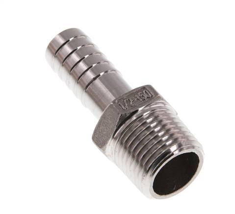 13 mm (1/2'') & 1/2''NPT Stainless Steel 1.4408 Hose Barb Male [2 Pieces]