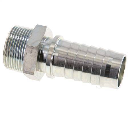 32x48 mm & R1-1/4'' zink plated Steel Hose Pillar with Male Threads DIN EN 14423