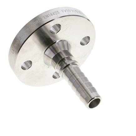 19x33 mm Stainless Steel 1.4401 Hose Pillar with Flange PN 10/16/25/40 DIN EN 14423 / DIN 2826