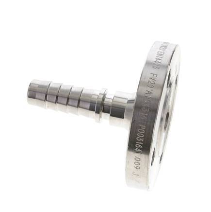 19x33 mm Stainless Steel 1.4401 Hose Pillar with Flange PN 10/16/25/40 DIN EN 14423 / DIN 2826