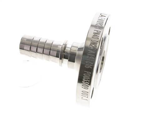 25x40 mm Stainless Steel 1.4401 Hose Pillar with Flange PN 10/16/25/40 DIN EN 14423 / DIN 2826