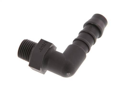8 mm (5/16'') & R1/8'' PA 6 Elbow Hose Barb with Male Threads [5 Pieces]