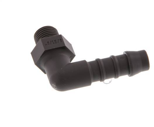 8 mm (5/16'') & R1/8'' PA 6 Elbow Hose Barb with Male Threads [5 Pieces]