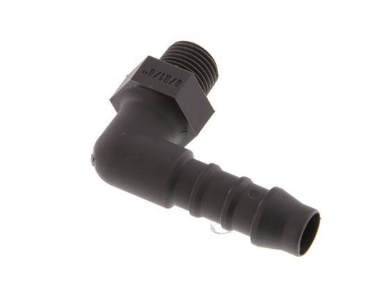 8 mm (5/16'') & R1/8'' PA 6 Elbow Hose Barb with Male Threads [5 Pieces]