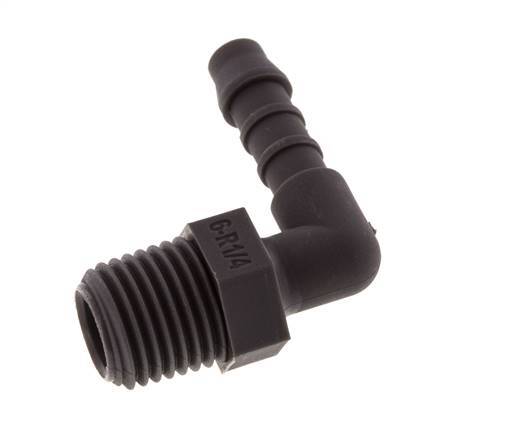 6 mm (1/4'') & R1/4'' PA 6 Elbow Hose Barb with Male Threads [10 Pieces]