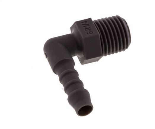 6 mm (1/4'') & R1/4'' PA 6 Elbow Hose Barb with Male Threads [10 Pieces]