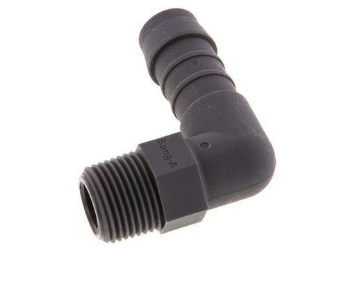 13 mm (1/2'') & R3/8'' PA 6 Elbow Hose Barb with Male Threads [5 Pieces]