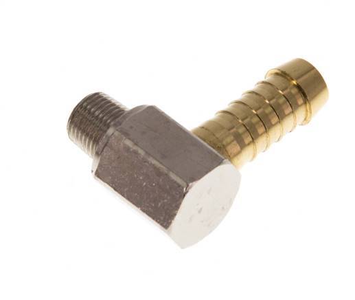 9 mm (3/8'') & R1/8'' Brass Elbow Hose Barb with Male Threads [2 Pieces]