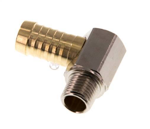 13 mm (1/2'') & R1/4'' Brass Elbow Hose Barb with Male Threads