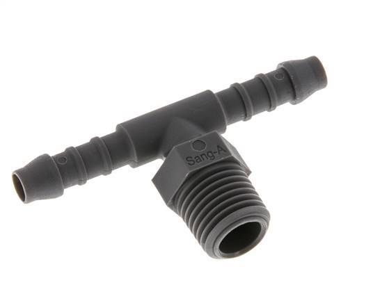 6 mm (1/4'') & R1/4'' PA 6 Tee Hose Barb with Male Threads [10 Pieces]