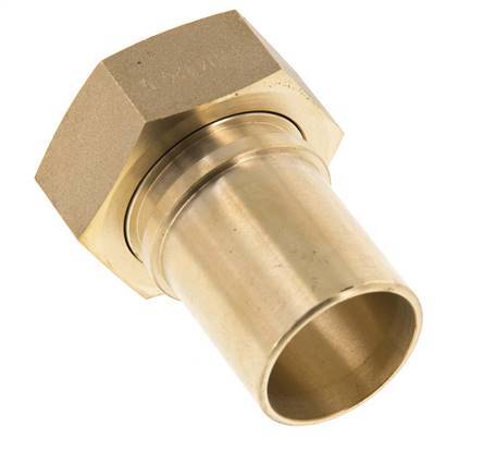 32 mm (1-1/4'') & G1-1/4'' Brass Hose Barb Union Nut Flat Sealing Polyurethane Safety collars EN 14420-5 (DIN 2817)