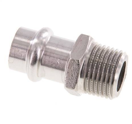 Press Fitting - 15mm Female & R 1/2'' Male - Stainless Steel