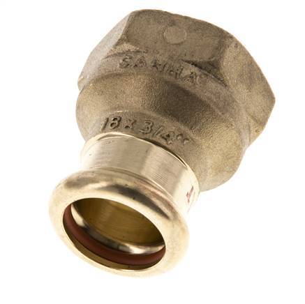 Press Fitting - 18mm Female & Rp 3/4'' Female - Copper alloy