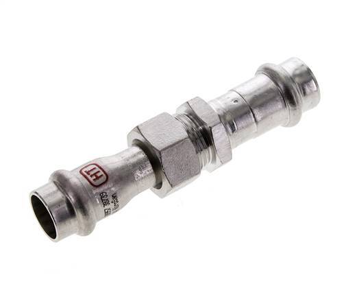 Union Press Fitting - 15mm Female - Stainless Steel Flat Sealing