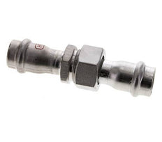 Union Press Fitting - 18mm Female - Stainless Steel Flat Sealing