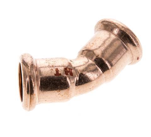 45deg Elbow Press Fitting - 15mm Female - Copper alloy