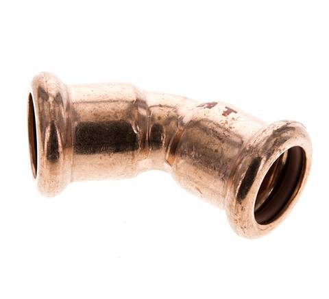 45deg Elbow Press Fitting - 15mm Female - Copper alloy