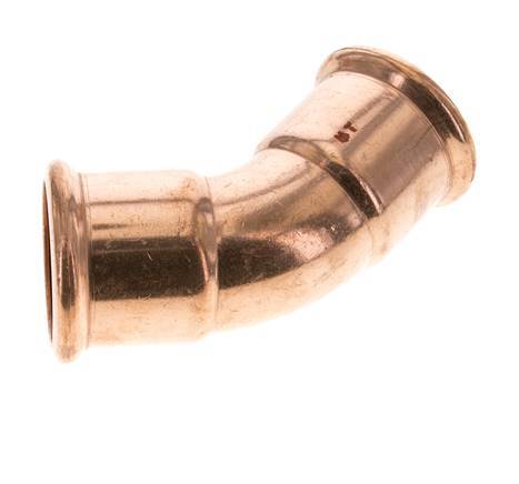 45deg Elbow Press Fitting - 42mm Female - Copper alloy