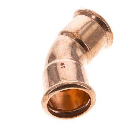 45deg Elbow Press Fitting - 42mm Female - Copper alloy