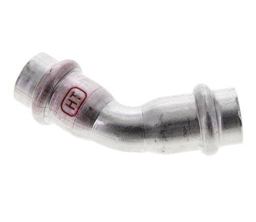 45deg Elbow Press Fitting - 15mm Female - Stainless Steel