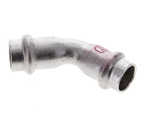 45deg Elbow Press Fitting - 15mm Female - Stainless Steel