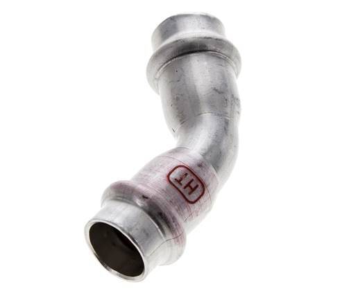 45deg Elbow Press Fitting - 15mm Female - Stainless Steel