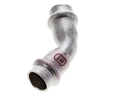 45deg Elbow Press Fitting - 15mm Female - Stainless Steel