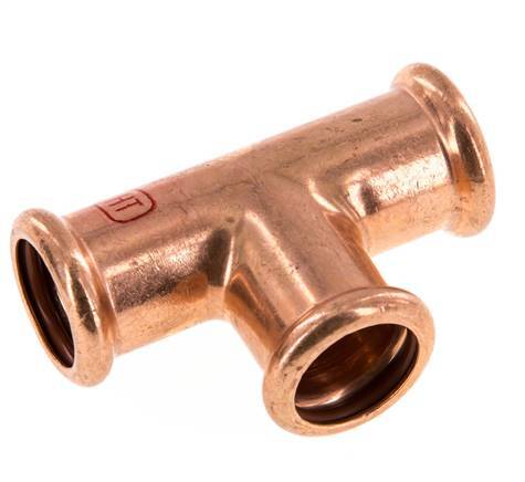 Tee Press Fitting - 22mm Female - Copper alloy