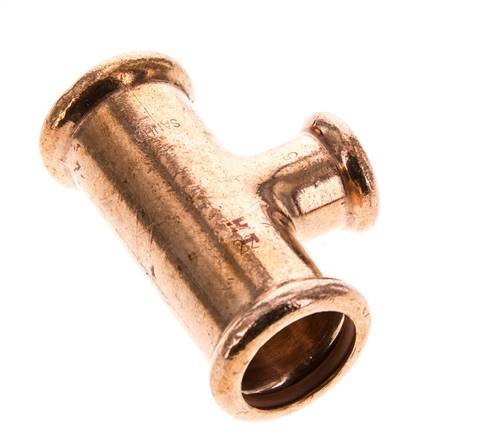 Tee Press Fitting - 15mm Female & 22mm - Copper alloy