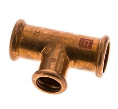 Tee Press Fitting - 18mm Female & 22mm - Copper alloy