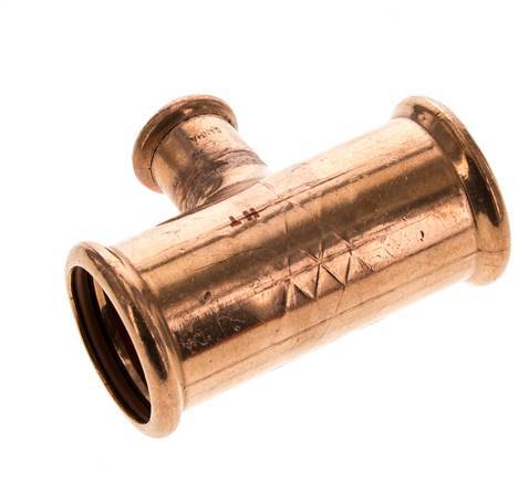 Tee Press Fitting - 18mm Female & 35mm - Copper alloy