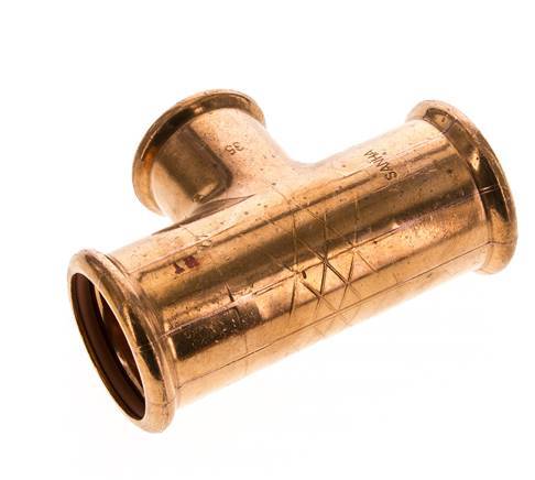 Tee Press Fitting - 35mm Female & 42mm - Copper alloy