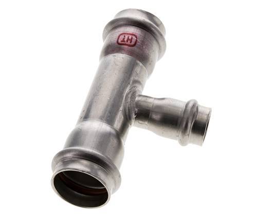 Tee Press Fitting - 18mm Female & 28mm - Stainless Steel