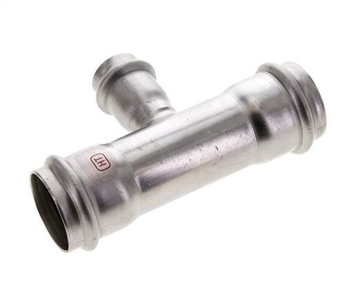 Tee Press Fitting - 22mm Female & 35mm - Stainless Steel