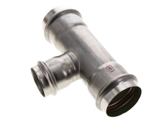 Tee Press Fitting - 42mm Female & 54mm - Stainless Steel