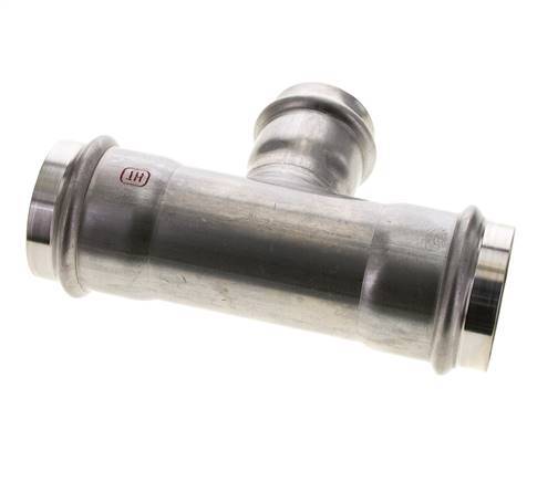 Tee Press Fitting - 42mm Female & 54mm - Stainless Steel
