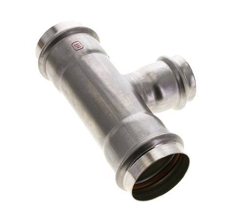 Tee Press Fitting - 42mm Female & 54mm - Stainless Steel