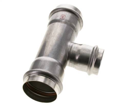Tee Press Fitting - 42mm Female & 54mm - Stainless Steel