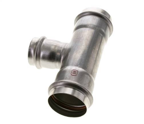 Tee Press Fitting - 42mm Female & 54mm - Stainless Steel