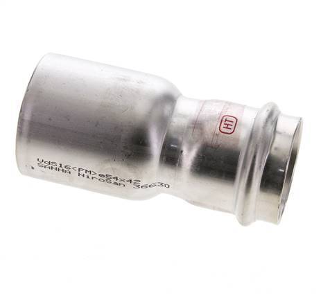 Press Fitting - 42mm Female & 54mm Male - Stainless Steel