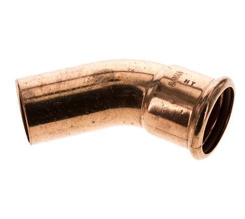 45deg Elbow Press Fitting - 42mm Female & 42mm Male - Copper alloy