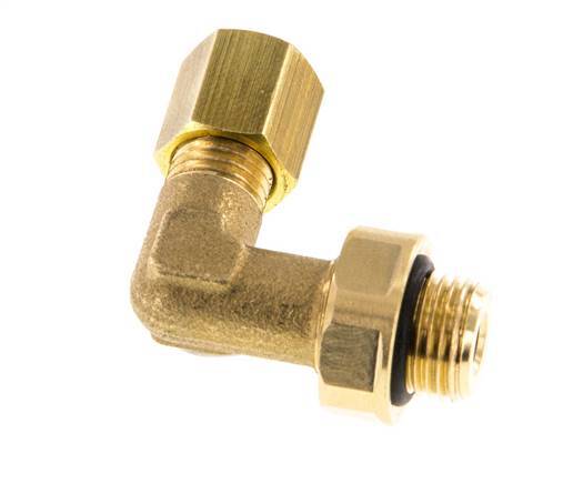 4mm & G1/8'' Brass Elbow Compression Fitting with Male Threads 150 bar NBR Adjustable DIN EN 1254-2