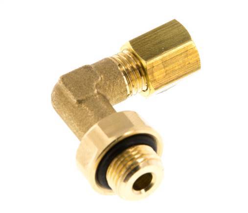 4mm & G1/8'' Brass Elbow Compression Fitting with Male Threads 150 bar NBR Adjustable DIN EN 1254-2