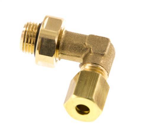 4mm & G1/8'' Brass Elbow Compression Fitting with Male Threads 150 bar NBR Adjustable DIN EN 1254-2